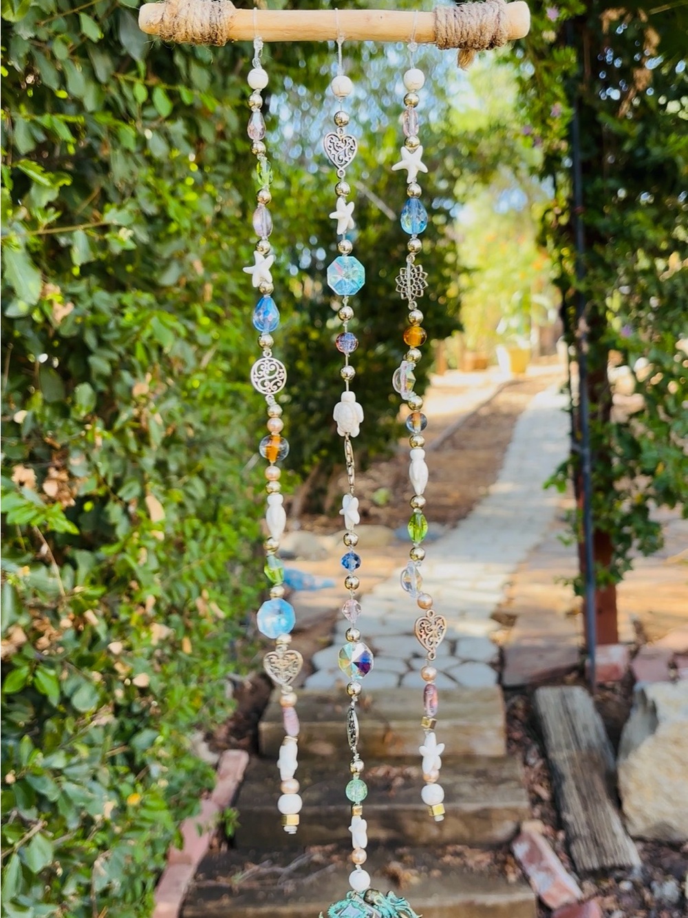 Coastal Bohemian Crystal Sun-catcher made by me with intention | one-of-a-kind |